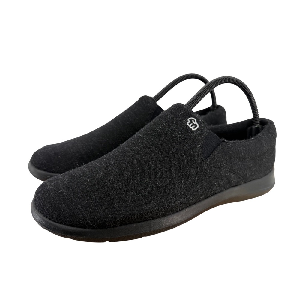 Merinos Women Black Wool Slip On Sneakers Comfort Walking Shoes Size 9 EU 39.5